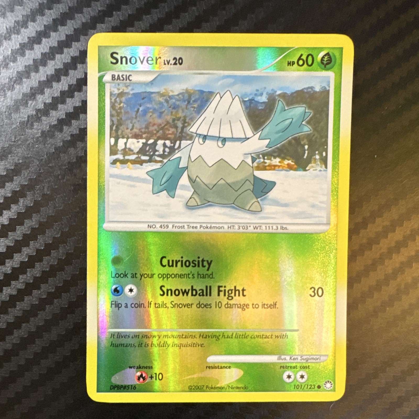 Pokemon TCG Snover 101/123 Reverse Holo Mysterious Treasures LP Light Play