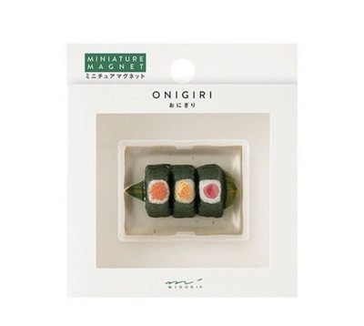 Midori Miniature Magnet Rice Ball Onigiri Pattern 43411006 H41×W54×D23mm Resin