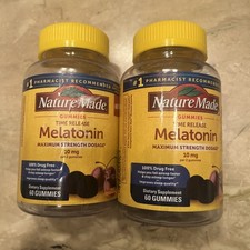 2x Nature Made Melatonin Gummies - 10mg Time Release 60ct In Each, Exp 04/26