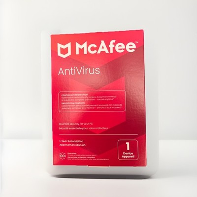 McAfee Antivirus For 1 Year 1 PC***SEALED Retail Pack*MAB00EST1RAA*