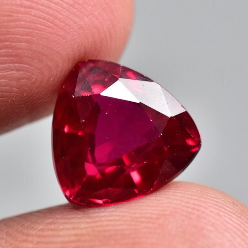 Natural Certified 7.20 Ct Blood Red Ruby Tanzania Trillion Cut Loose Gemstone - Picture 5 of 5