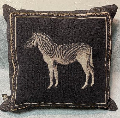 Borgata Zebra Decorative Throw Pillow Soft Elegant Heathered Black - Picture 1 of 6