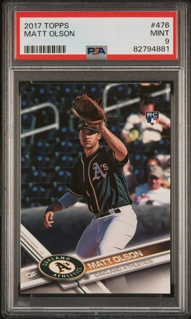 MATT OLSON 2017 TOPPS #476 PSA 9 MINT RC QTY