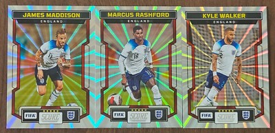 (3) Panini Score FIFA 2023-24 England LASER Lot Rashford James Maddison Walker