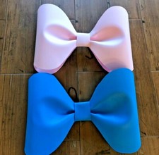 Gender Reveal Decor Baby Shower Large Pink And Blue Bows Handcrafted Set of 14