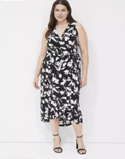 Sleeveless Wrap Tie Jersey Midi Dress Size 14/16