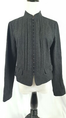 Hinge Designed In Seattle Womens Size Medium Gray Wool Blend Blazer Jacket