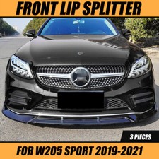 For 2019-2021 Mercedes-benz W205 C-class Glossy Style Front Bumper Lip Body Kit
