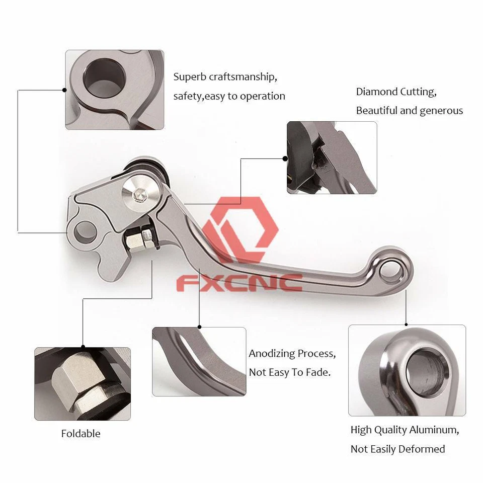 Palanca de embrague de freno pivote gris FXCNC para Yamaha YFM700 Raptor 700R 2007-2017 2008 Foto 2 de 4