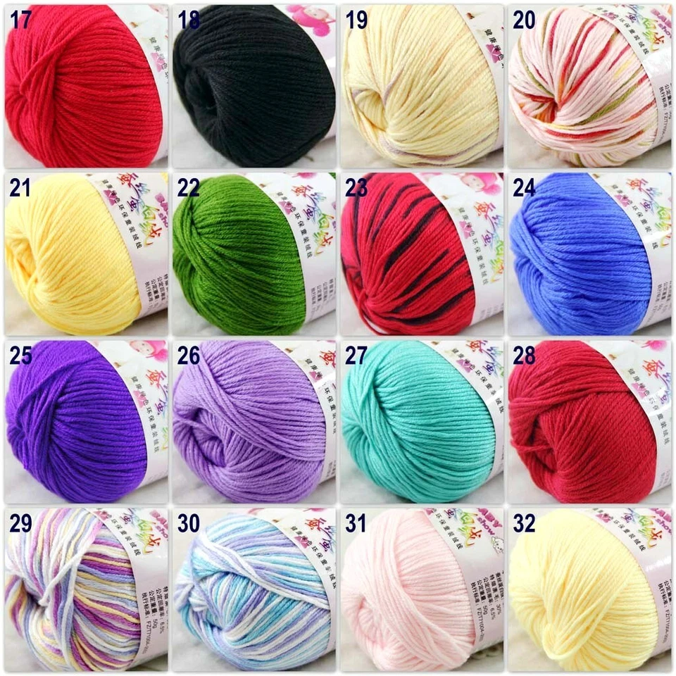 Venta 6 bolas x 50 g DK bebé suave cachemir seda lana tejido a mano hilo de ganchillo 38 Foto 4 de 4