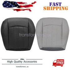 Fits 2005-2010 Chrysler 300C Front Bottom Leather Seat Cover Gray / Black
