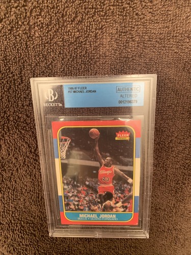 1986-87 Fleer Michael Jordan Rookie Card #57 Beckett Authentic