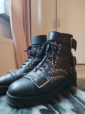The KOOPLES STIEFEL DAMEN Gr 39 Wie 38 Stiefeletten Schuhe Biker-Stiefel Leder 