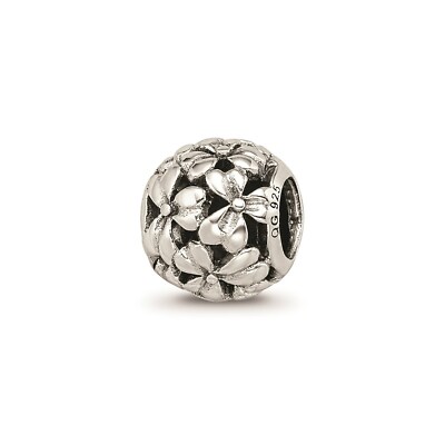 Reflection Beads Sterling Silver Antique Finish Floral Filigree Flowers Bead