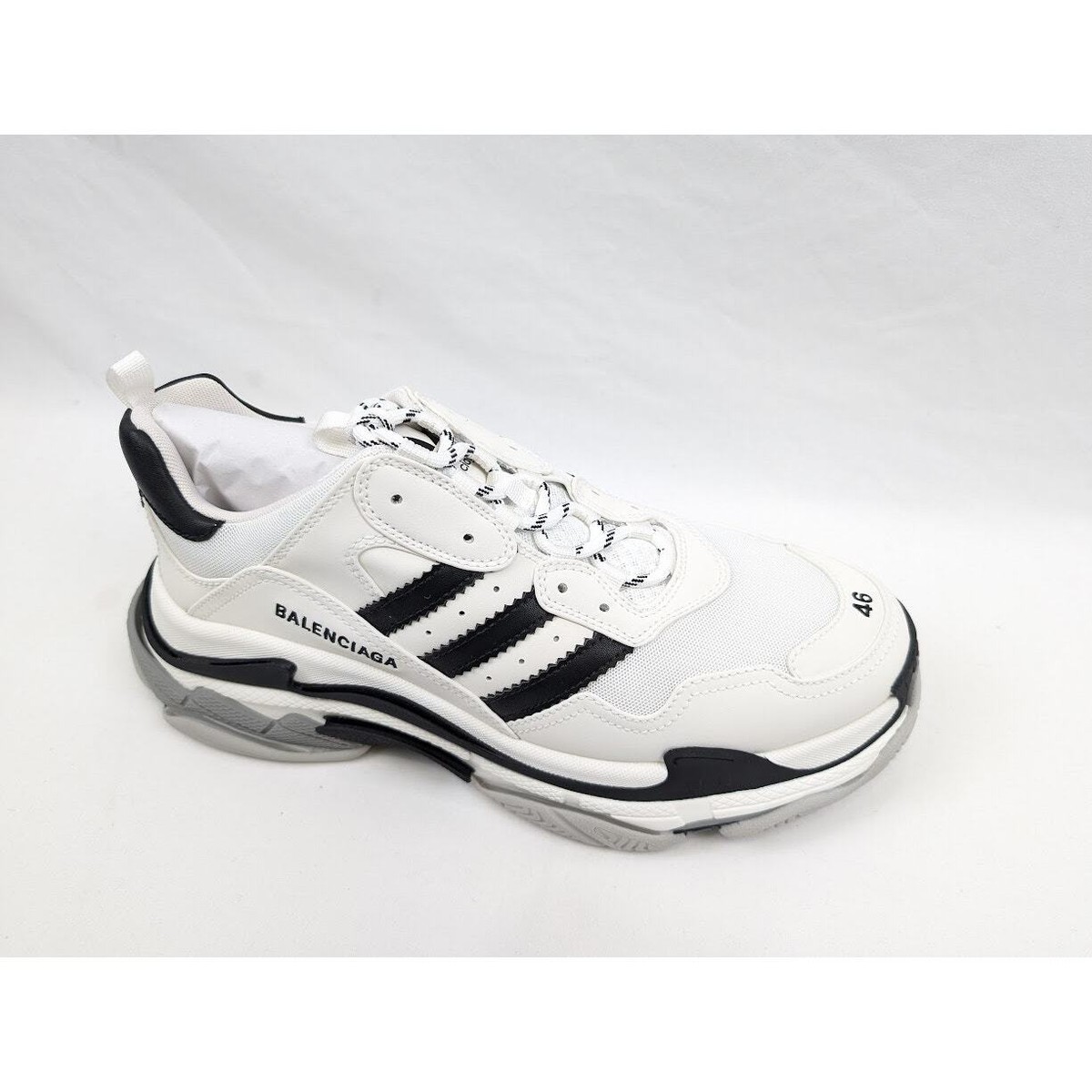 Balenciaga x Adidas Low-Top Sneakers in Black/White BNWB 46 IT | eBay
