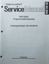 Original Realistic PRO-2005 Scanner Service Owner s Manuals from Radio Shack