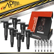 6x Ignition Coil & IRIDIUM Spark Plug Kits for Hyundai Azera Santa Fe Kia Amanti