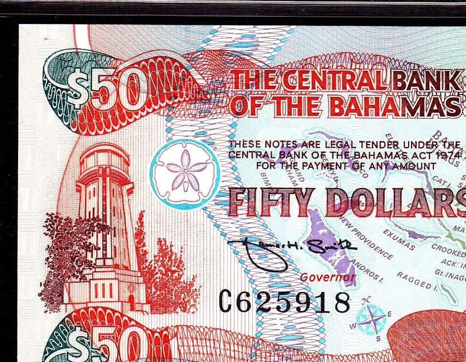 Bahamas 50 Dollars L.1974(1992) P-55a * PMG Superb Gem Unc 67 EPQ * Elizabeth * - Image 4 of 4