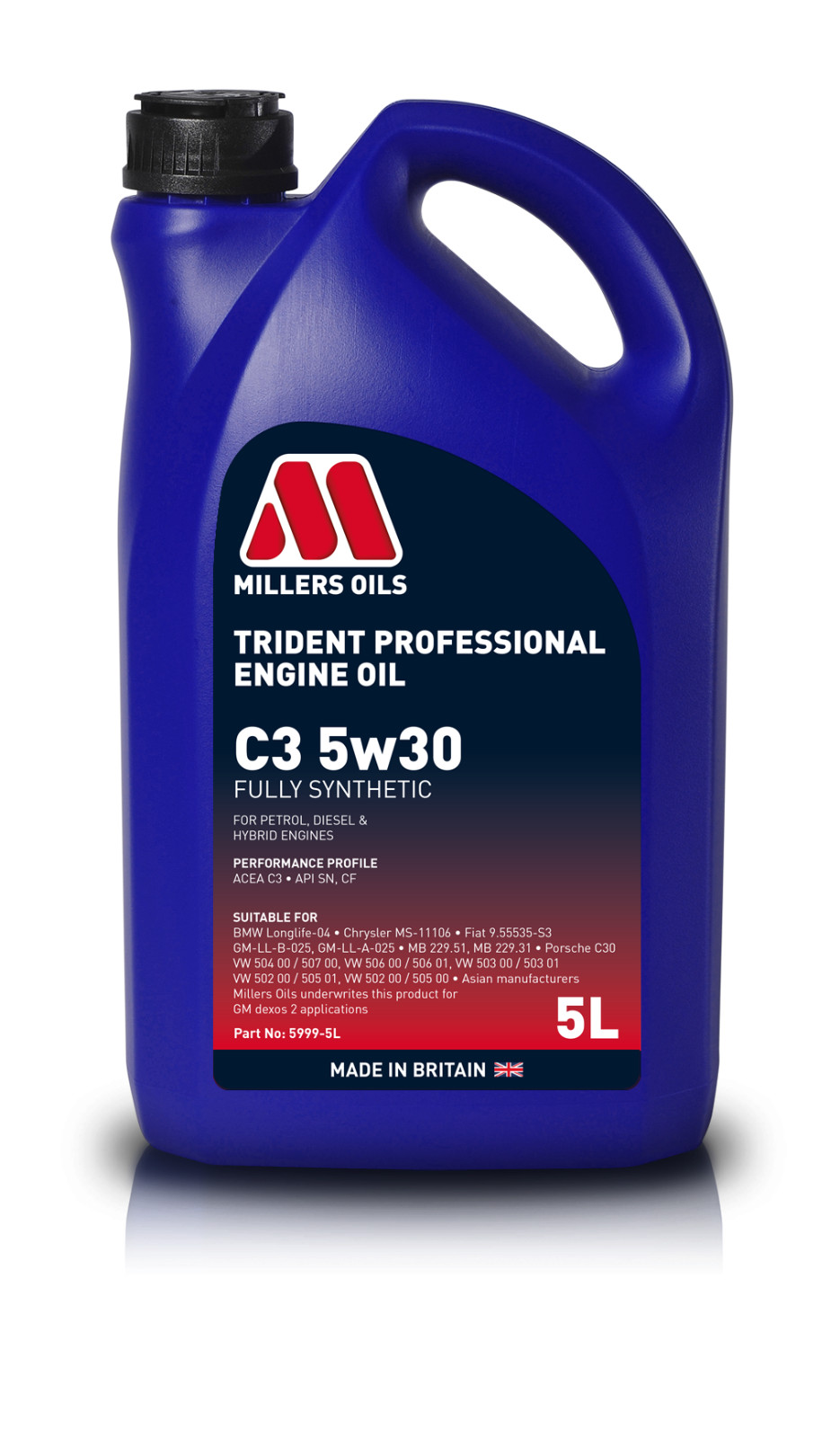 Millers Oils Trident Professional C3 5w30 Engine Oil x 5 Litres 5999-5L