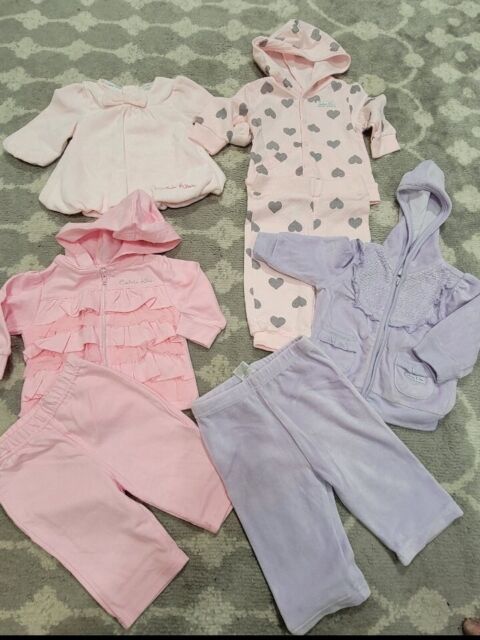 Lot of 7 pieces 0-3 month baby girl clothes by calvin klein includes pants long