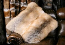 1174 Golden Island fox fur pillow (SAGA Fur) Pelt Cushion Genuine Furs Pillow