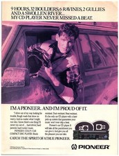 Pubblicità Stampa Vintage Pioneer 1986, Autoradio CDX-P1 Lettore CD Hot Maschio Modello Musica 