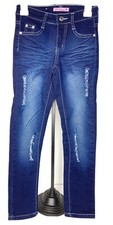 Cutie's Fashions Girls Distressed Jeans With Rhinestones Size 6