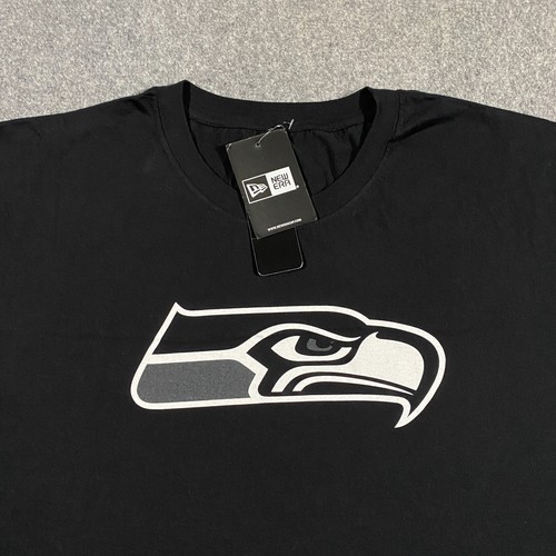Seattle Seahawks New Era T-Shirt Adult XXL Black Graphic Logo NFL Football NWT - Picture 2 of 13