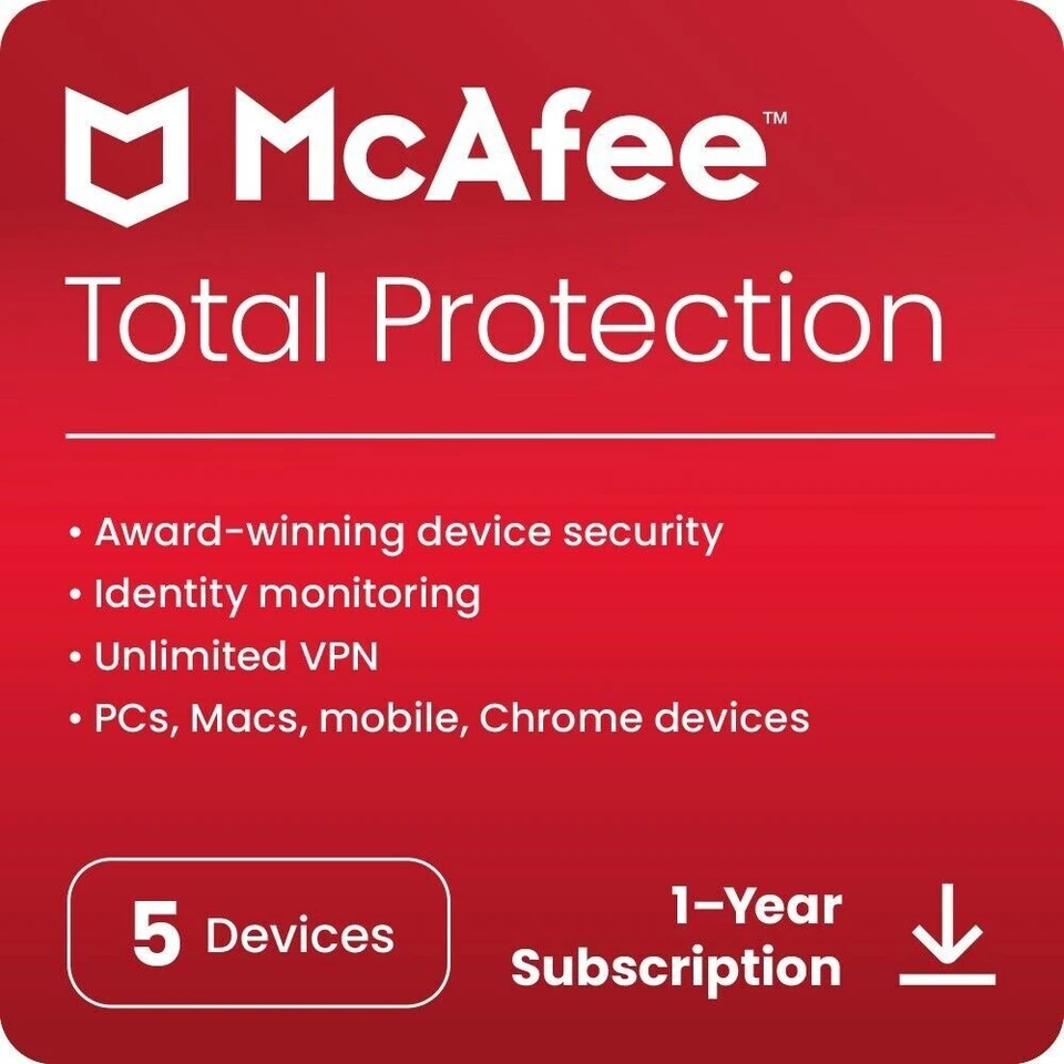McAfee Total Protection Antivirus 2025 5 Devices 1 Year 5 Minute Delivery - Image 2 of 4