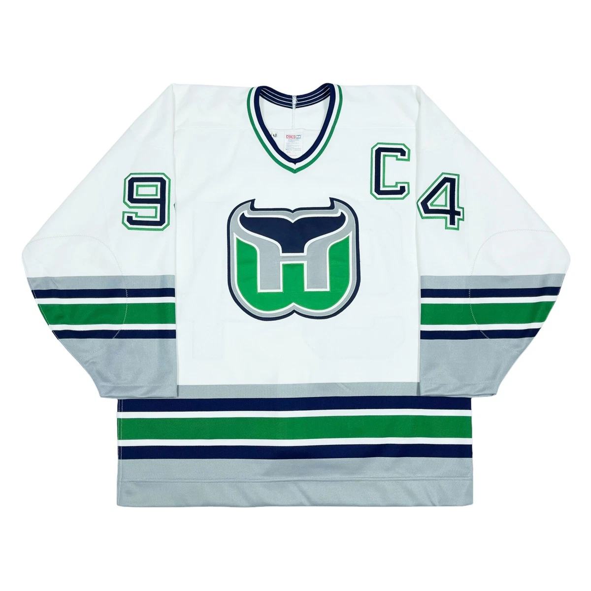 Vintage CCM HARTFORD WHALERS (Man's LARGE) Hockey Jersey BLUE