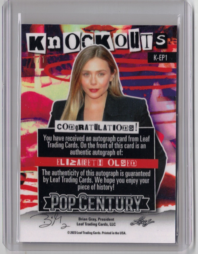 【1/1】 Leaf POP CENTURY ELIZABETH OLSEN 2023 Leaf Pop Century ELIZABETH OLSEN Authentic Auto