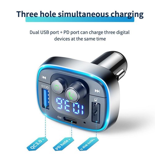 LIHAN USB C Bluetooth Adapter For Car, AUX Wireless Transmitter. S7L1 FM D6D9 - Afbeelding 6 van 9