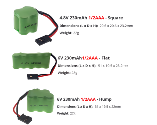 4.8v / 6v 120-400mAh Vapex Miniature Receiver Rechargeable Ni-MH RX Battery Pack - Picture 3 of 23