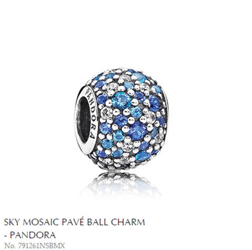PANDORA Charm Plata Esterlina S925 CIELO MOSAICO PAVIMENTO BOLA 791261NSBMX |