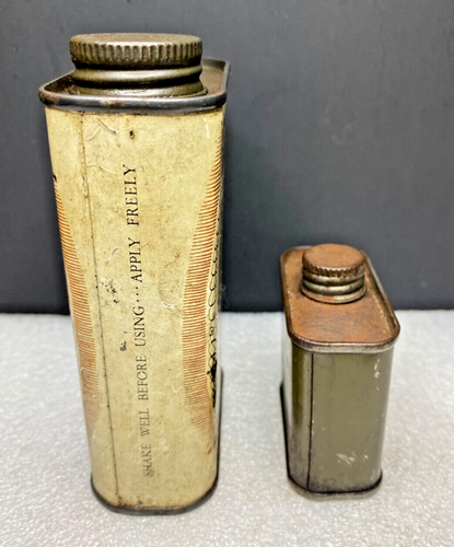 2 Vintage Metal Liquid Preservative Cans LH&C Neatsfoot Oil & Military Issue Oil - Picture 3 of 8