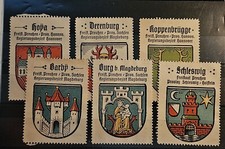 Werbemarke Stadtwappen Hopa, Derenburg, Schleswig, Burg, u.a.