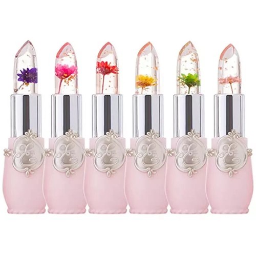 6 Stck./Set Blumengelee Lippenstift Set Temperaturänderung Feuchtigkeitscreme langlebig