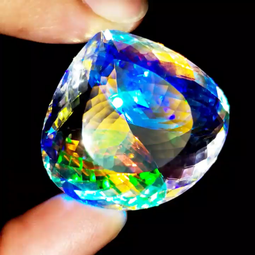 110 Crt Mystic Quartz Heart Shape pendant Size Loose Gemstone - Video 1 of 1