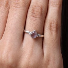 Rose Quartz Gemstone Ring Handmade Ring 925 Sterling Silver Ring Boho Ring Gift
