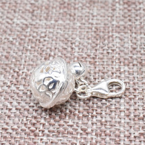 925 Sterling Silver Round Floral Bell Clip On Charm Lobster Clasp for Bracelet eBay