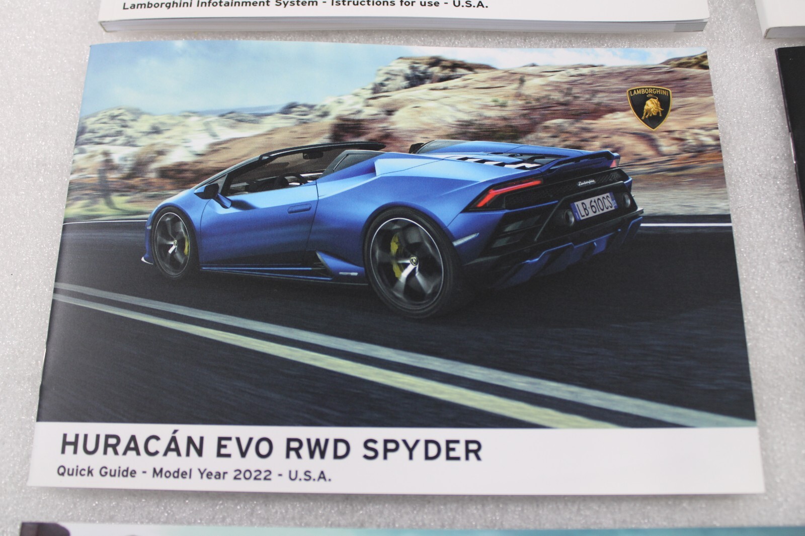 Lamborghini Huracan, Owners Manual w/Case, Used