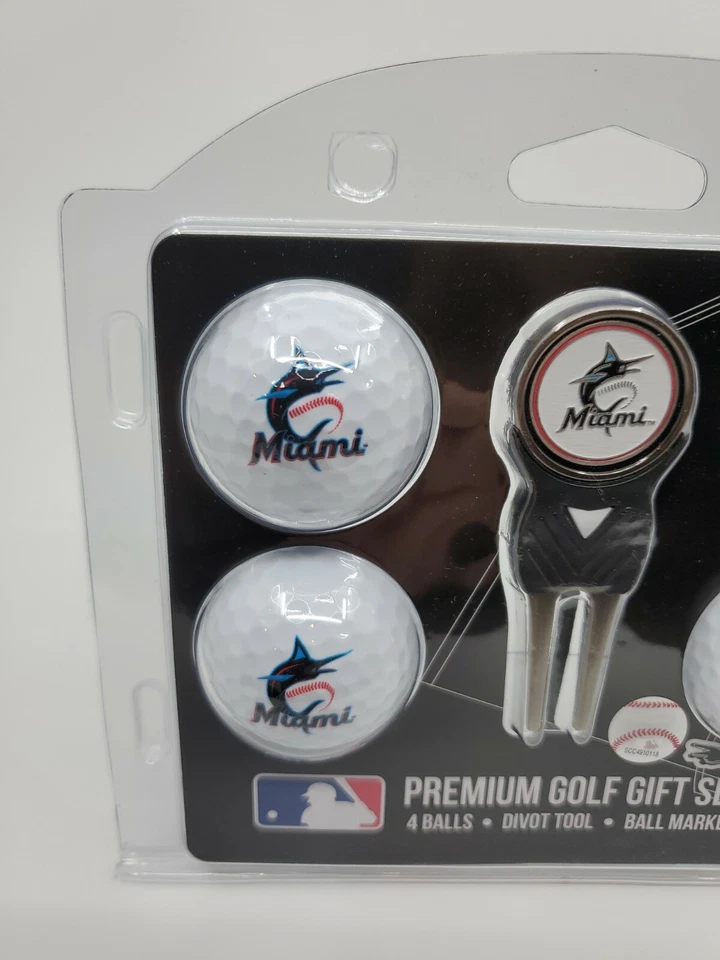 球队高尔夫迈阿密马林高级高尔夫礼品套装(全新)4 球、工具、标记 — 第 2/4 张图片