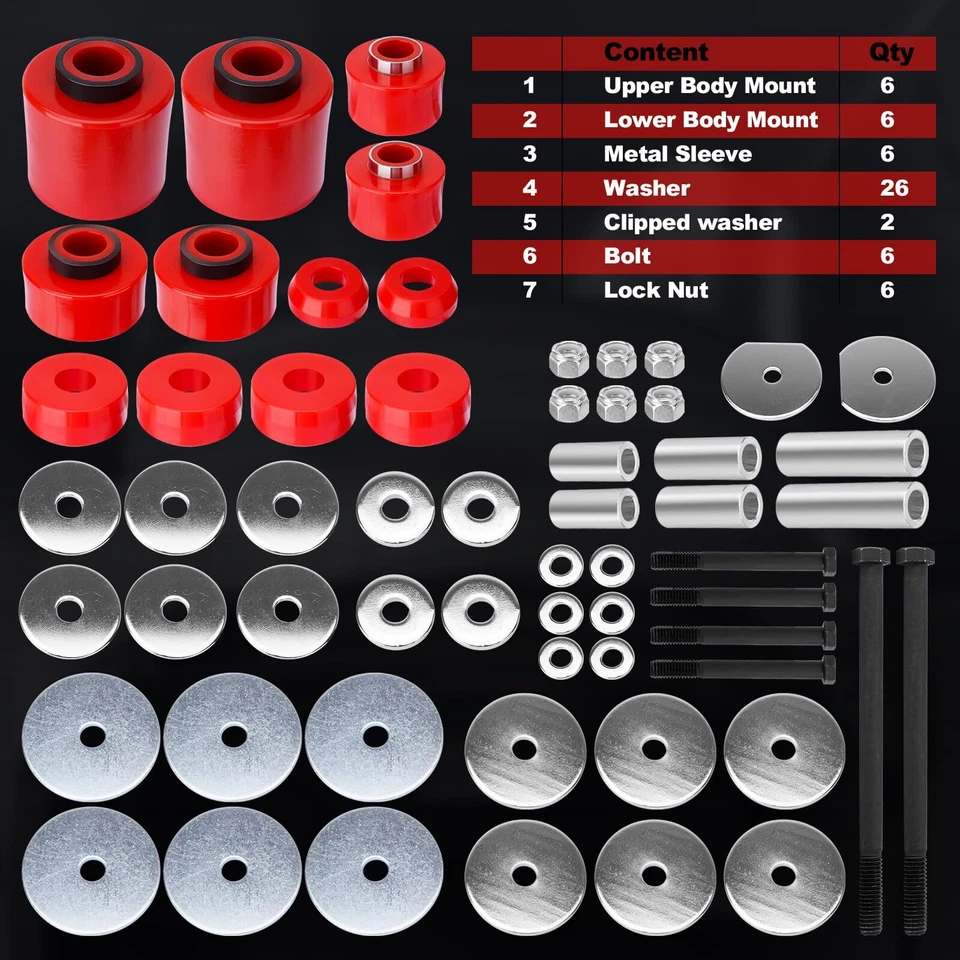 Комплект втулок крепления кузова кабины 4.4123R для Ford F150 F250 F350 1980-1998 2WD/4WD - Изображение 4 из 4