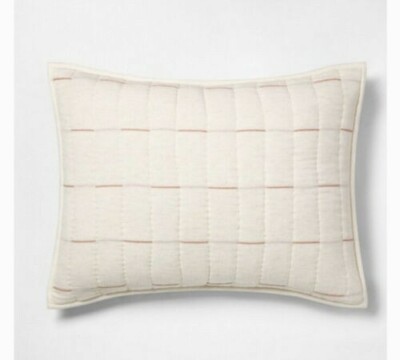 Hearth and Hand Broken Stripe Sham  KING  Copper / Cream