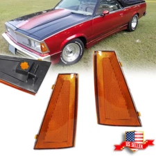 2x Amber Lens Front Side Marker Lights For 1980 1981 Chevrolet El Camino Malibu