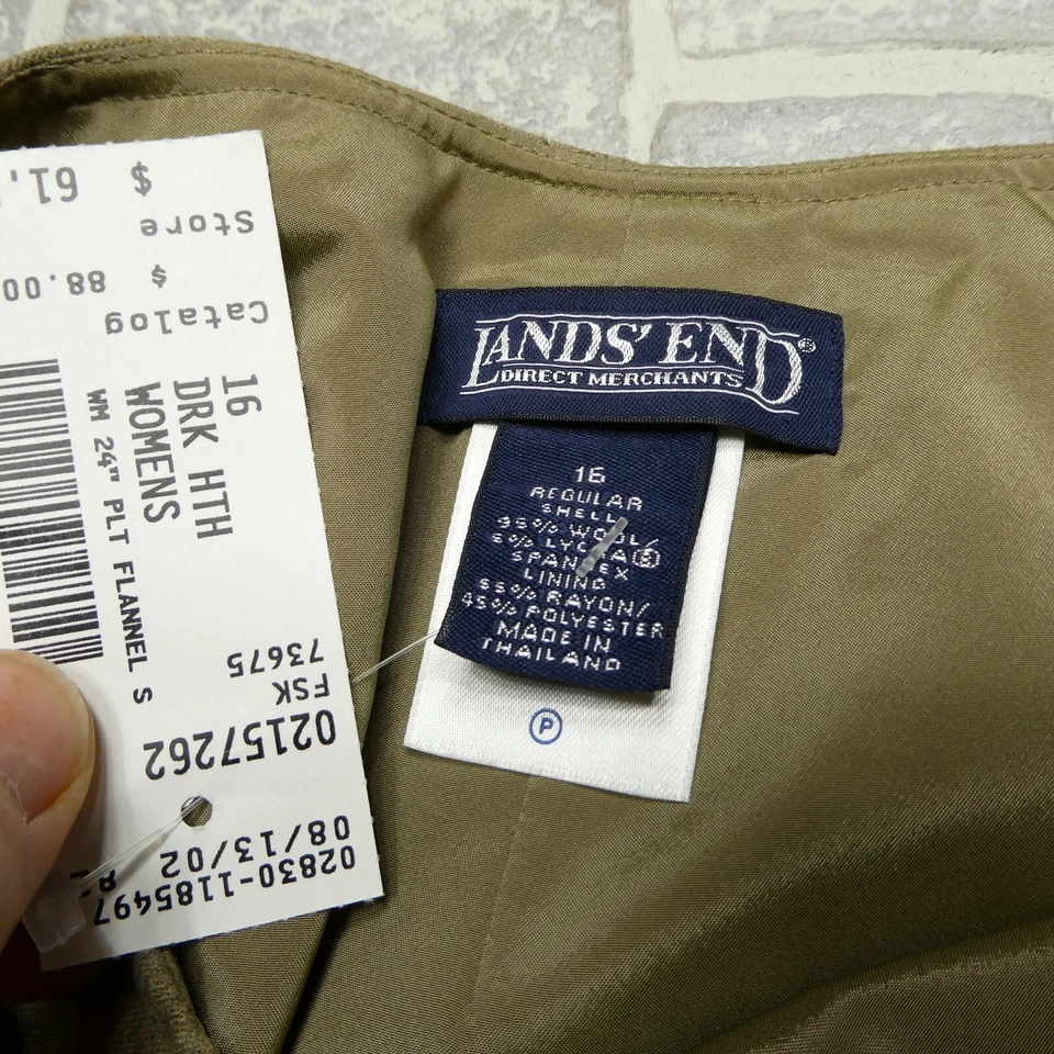 Falda Lands End Teacher para mujer talla 16 beige lana talla cremallera línea A Foto 3 de 4