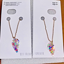 Girls BFF Best Friends Necklaces Two Piece Set For Children Tweens Teens