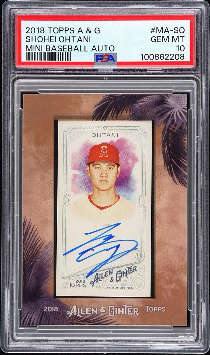 2018 Topps Allen & Ginter Shohei Ohtani Mini Baseball Auto RC PSA