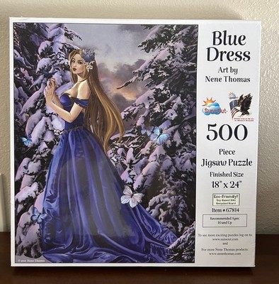 Blue Dress  By Nene Thomas 500 Piece Puzzle 18 x24  Sunsout New Sealed