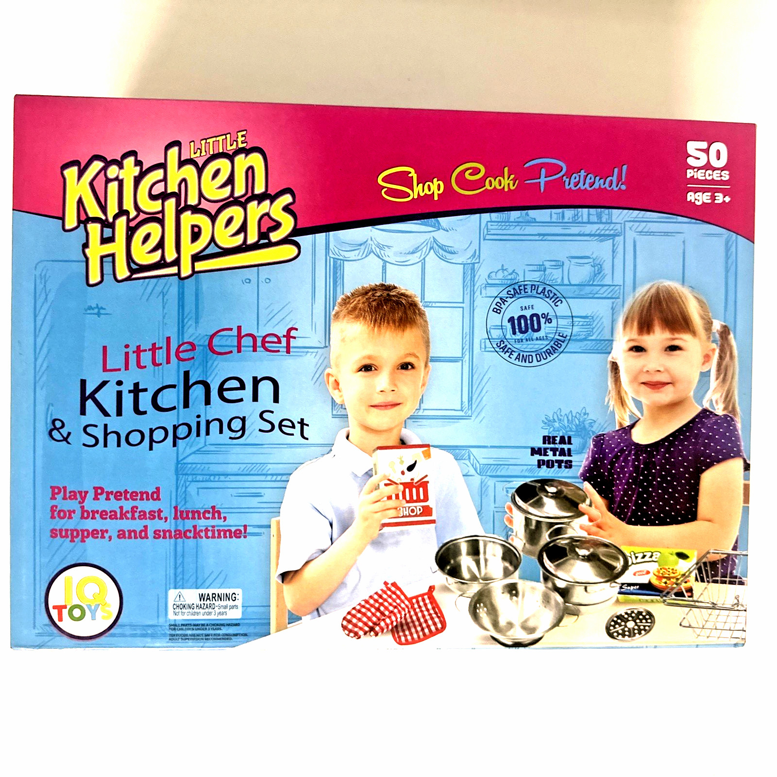 IQ Toys 50 Piece Complete Pretend Play Food and Kitchen Set NEW